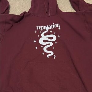 Maroon Hoodie with Snake Graphic- Taylor Swift Reputaion album